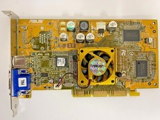 RARE ASUS AGP-8170DDR 64M NVIDIA GEFORCE4 MX440 AGP VGA CARD GOLD FAN RM1-B306 picture