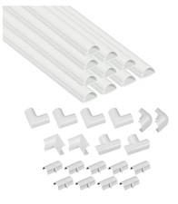 D-Line 157In Cord Cover Kit, Self-Adhesive Wire Hiders, Paintable Cable, White picture