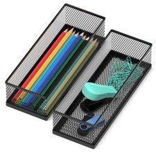 Drawer Organizer 2 Pack Metal Mesh Desktop Storage Trays Office ITAYVAN Small picture