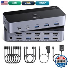UGREEN 8K60Hz HDMI KVM Switch 2 Monitors 2 Computers, 4 USB 3.0 Ports AK703 picture