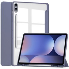 For Samsung Galaxy Tab S10+ 2024 SM-X820 Clear Back Tri-Fold Stand Flip Case picture