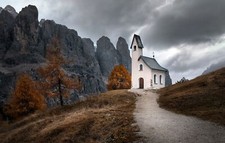 Landscape building dolomites outdoors church Custom Gaming Mat Desk picture