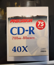 Precision CD-R 75 Pack 700MB 80-Minute 40x Blank Recordable Compact Discs NEW picture