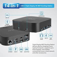 BLACK - RVP+ USB C DOCKING STATION 3 MONITORS, 13-IN-1, TRIPLE DISPLAY-4K HDMI & picture