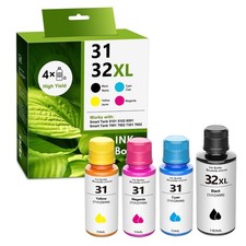 32XL/31 Black Cyan Yellow Magenta High Yield Ink Refills 4/Pack - 1VV24AN 1VU26A picture