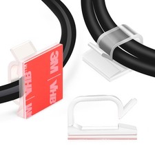 60 PCS XHF 5/8” Adhesive Cable Wire Clips Clear, 5/8-60PCS, Clear picture