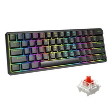 Snpurdiri 60% Gasket Wired Mechanical Gaming Keyboard, RGB Backlit 61 Keys Mi... picture