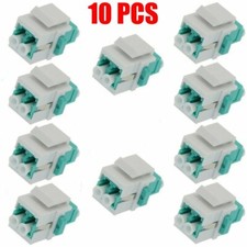 10x LC/UPC Keystone Jack OM4 Duplex Multi Mode Fiber Optical Insert Coupler Aqua picture