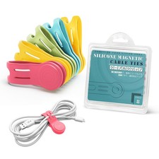 Silicone Magnetic Cable Ties 8PCS,Magnetic Cable Organizer for Cords picture