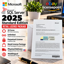 Microsoft SQL Server 2025 Standard 32 Core Unlimited CAL Retail License Package picture