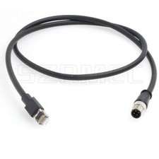 M12 Ethernet Cable Dcode 4 Pin Male To Rj45 Connector High Flex Cat5e Shielded W picture