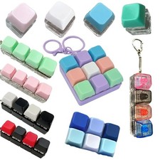 1/4/5/9 Button Keyboard Fidget Clicker Mechanical Keyboard Fidget Keychain picture