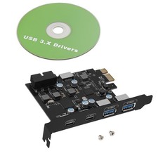 1PC Multi-Port Expansion Card 2xUSB-C 2xUSB-A PCIe X1 5Gbps Speed Plug-N-Play picture