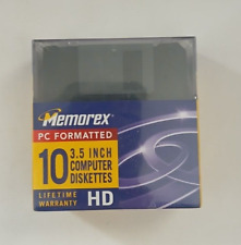 Memorex 10 pack of 3.5 inch Floppy Disks - NEW NOS Sealed picture