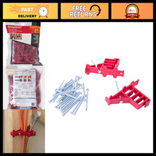 Multi-Cable Staples for NM, Coaxial & CAT 5 - 100 Pack, Red, Secure Wiring Solut picture