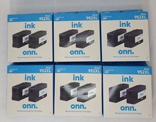 6x Onn 2 Pack Ink Cartridges HP 952XL Black Cartridges 12 CARTRIDGE TOTAL  picture