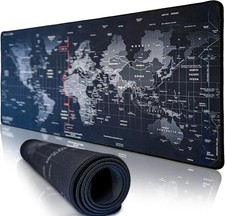 Large World Map Gaming Mouse Pad Desk Mat 31.5x11.8in Non-Slip Extended picture