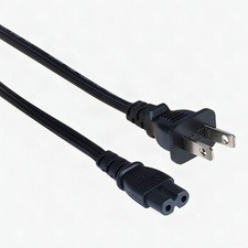 6ft 2-Prong Non-Polarized Power Cord IEC 320 C7 to NEMA 1-15P Figure 8 Black New picture