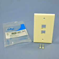 Leviton Almond Quickport 2-Gang 2-Port Flush-Mount Wallplate Cover 41080-2AP picture