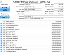 Corsair MP600 CORE XT 2TB M.2 2280 PCIe Gen4 x4 NVMe SSD CSSD-F2000GBMP600CXTR2 picture