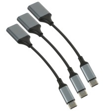 3Pcs Type C to USB 3.0 Reusable Adapter for Data Transfer Black picture