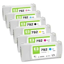 6pc Set HP792 Compatible Ink Cartridges Fits HP Designjet L26100 L26500 L28500 picture
