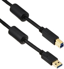 Elecom USB3.0 cable USB A Male to USB B Male Ferrite Core 3m Black USB3-BF30BK picture