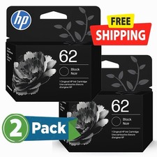 (2-PACK) Genuine HP 62 Black Ink Cartridge (C2P04AN) EXP 6/2028  picture