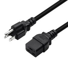 Nema 515P To IEC320 C19 Power Cable 15A16A/125V250V 5.9FT Black 18 Gauge picture