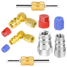 R12 to R134A AC Fitting Conversion Adapter High/Low Pressure Valve Core Remover picture