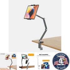 Tablet Holder Stand Rotating - Adjustable Metal with Charger Feature picture