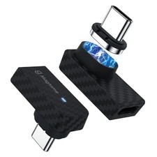 2Pack Magnetic USB 90 Degree Adapter 240W, USB-to-USB Adapters Plastic Carbon... picture