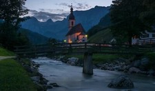 Landscape nature architecture church trees mountains Custom Gaming Mat Desk picture