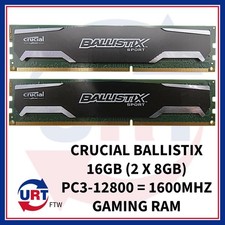CRUCIAL BALLISTIX 16GB (2 X 8GB) PC3-12800 = 1600MHZ GAMING RAM #150658# picture