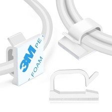 120PCS White Self-Adhesive Cable Clips Fits Efficient Wire Management picture