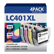 4pk LC401XL Ink Cartridges for LC401 MFC-J1010DW MFC-J1012DW MFC-J1800DW J1170DW picture