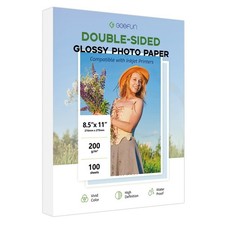 100 PCS Double Sided Glossy Photo Paper 8.5x11 Inch 200GSM/54LB Printer Craft picture