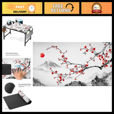 Large 48x24 Inch Gaming Mouse Pad - Japanese Cherry Blossom Desk Mat, Non-Slip picture