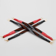 4PCS Speaker Bridge Cable Silver Plated Jumper Cable with Gold Plated Spade Plug picture