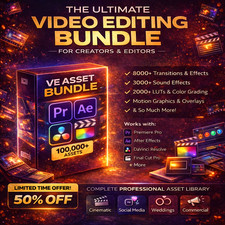 Video Editing Bundle | Transitions, LUTs, Overlays, Titles & Sound Effects picture