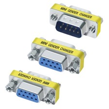 DTECH Serial Adapter 3-Pack (DB9 F-F, M-F, M-M), Mini Size RS232 Coupler, Fem... picture