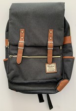 Feskin Professional Business Laptop Backpack Fashion Casual Durable Canvas Gray picture