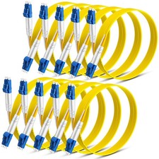 10 Pack Lc to Lc Single Mode Fiber Patch Cable 2m/6.56 ft Os2 Single Mode Fib... picture