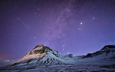 Landscape space universe stars mountains looking up sky Custom Gaming Mat Desk picture