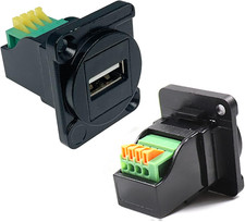 PENGLIN 2PCS USB2.0 to 4 Pin Solderless Panel Mount Terminal Connector | No Sold picture