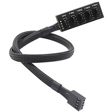 PWM Fan Hub, PC CPU Cooling 4 PIN/3PIN Power Fan Extension Cable Hub Splitter... picture