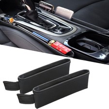 Car Seat Pockets PU Leather Car Console Side Organizer Seat Catcher Holders C... picture