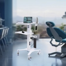 Mobile Computer Cart Medical Rolling PC Stand Desk Workstation Wheel Adjustable picture