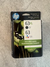 BRAND NEW Genuine HP 63XL 2 Pack Black & Tri-Color Ink - Exp 4/2027 picture