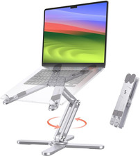 Laptop Stand Riser Adjustable Height 360° Rotating Foldable Aluminum for All picture